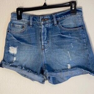 Rip curl fly button up distressed 5 juniors denim summer shorts high rise surf